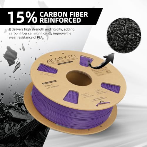 Image of PLA-CF Carbon Fiber PLA 3D Printer Filament 1.75mm 1KG Purple