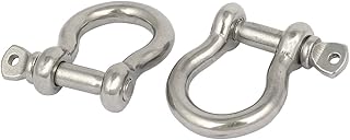 Aexit M6 Thread Chain & Rope Fittings 304 Stainless Steel Bow Shape Rigging Shackle Wire Rope Wire Rope Clips Fastener 2pcs