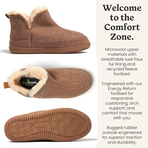 Image of Dearfoams Men's Memory Foam Indoor House Slippers Brixen Ankle Boot House Shoes - Gifts for Men