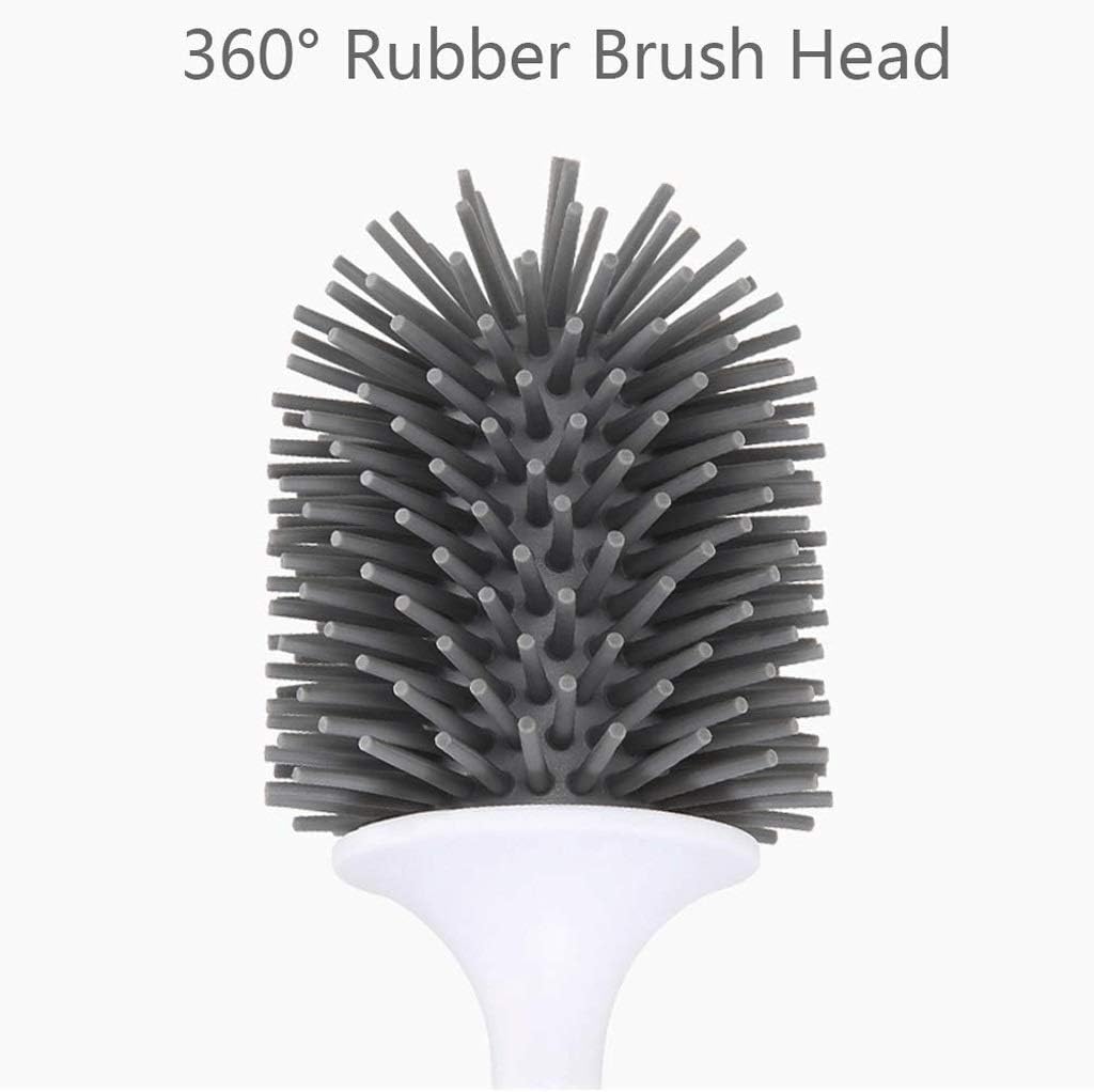 Toilet Brush Simple Toilet Brush Set with Base Toilet Clean Non-Stick Hair Soft Rubber Brush
