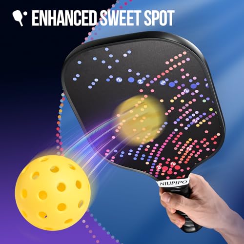 Image of niupipo Pickleball Paddles Set of 2 or 4, USAPA Approved Fiberglass Pickleball Paddle Set with Balls and Bag, Polypropylene Honeycomb Core, Lightweight Pickleball Paddles for Beginners Men Women