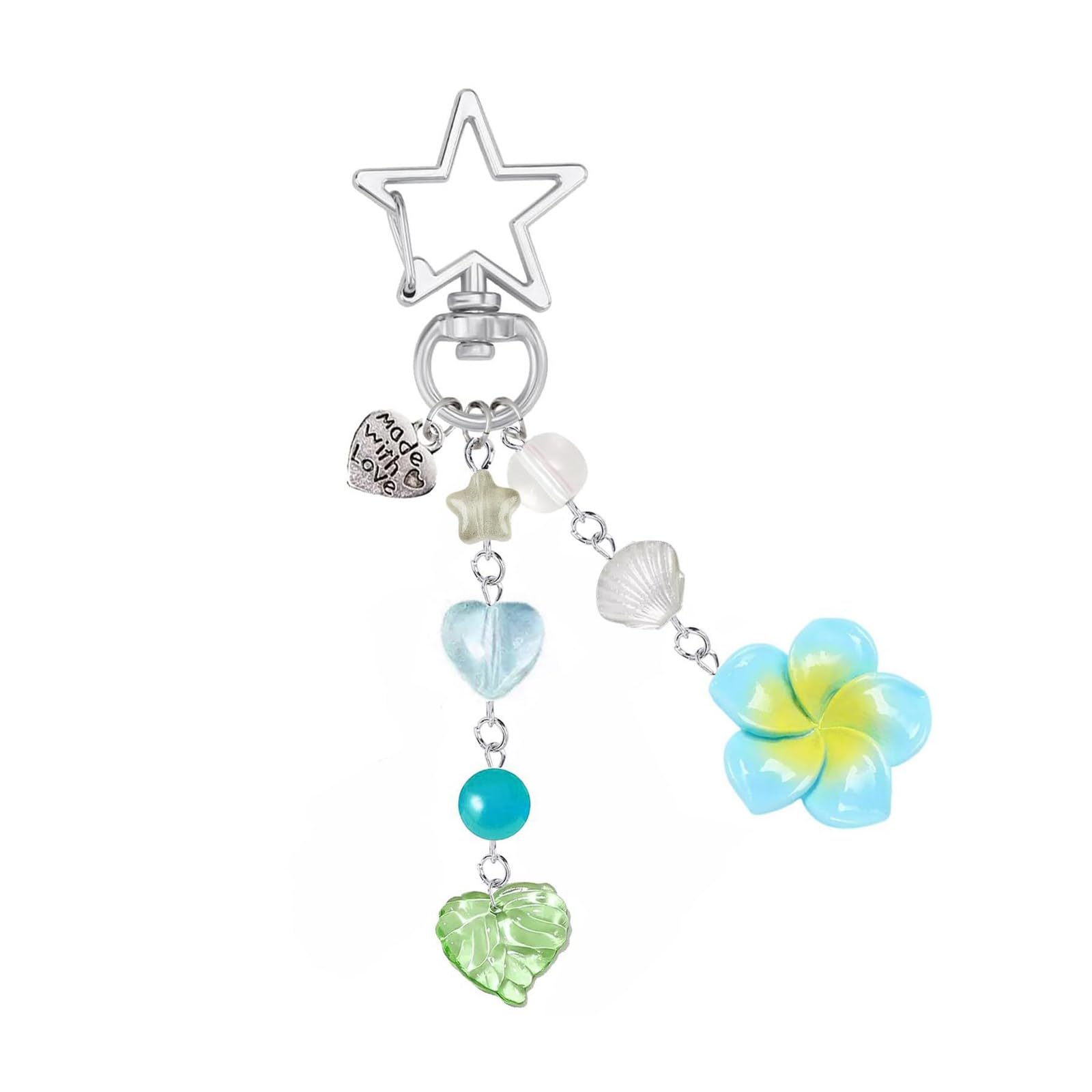NEWFT Adorable Floral Acrylic Charm Pendant For Keys Backpacks Fashion Keychain Decoration Fashion Jewelry Accessory
