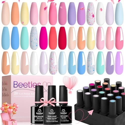 Beetles Gel Polishes- Mermaids Tears Nail Polish Set 6 Colors Green Gel Polish Kit Soak Off Nail Lamp Gel Nail Kit Varnish Manicure DIY Beauty Gifts Nail Art