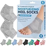 Dr. Frederick's Original Moisturizing Heel Socks for Cracked Heel Treatment - 2 Pairs - Stop Cracked Heels in Their Tracks