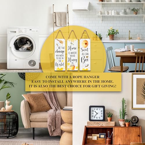 Bee-Wall-Decor-Sign-3-Pieces-Be-The-Change-You-Wish-To-See-In-The-World-Wooden-Sign-With-Rope-Honey-Bee-Wall-Art-Decor-For-Farmhouse-Home-Office-Living-Room-Artwork-Gifts-For-Family-Friend-45 Bee Wall Decor Sign 3 Pieces Be The Change You Wish To See In The World Wooden Sign With Rope Honey Bee Wall Art Decor For Farmhouse Home Office Living Room Artwork Gifts For Family Friend 45
