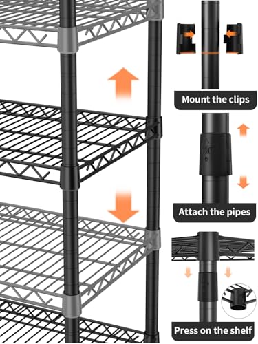 4-Tier-Heavy-Duty-Shelves-Adjustable-Storage-Shelf-Organizer-Metal-Garage-Wire-Shelving-Unit-Pantry-18-D-x-36-W-x-59-HBlack