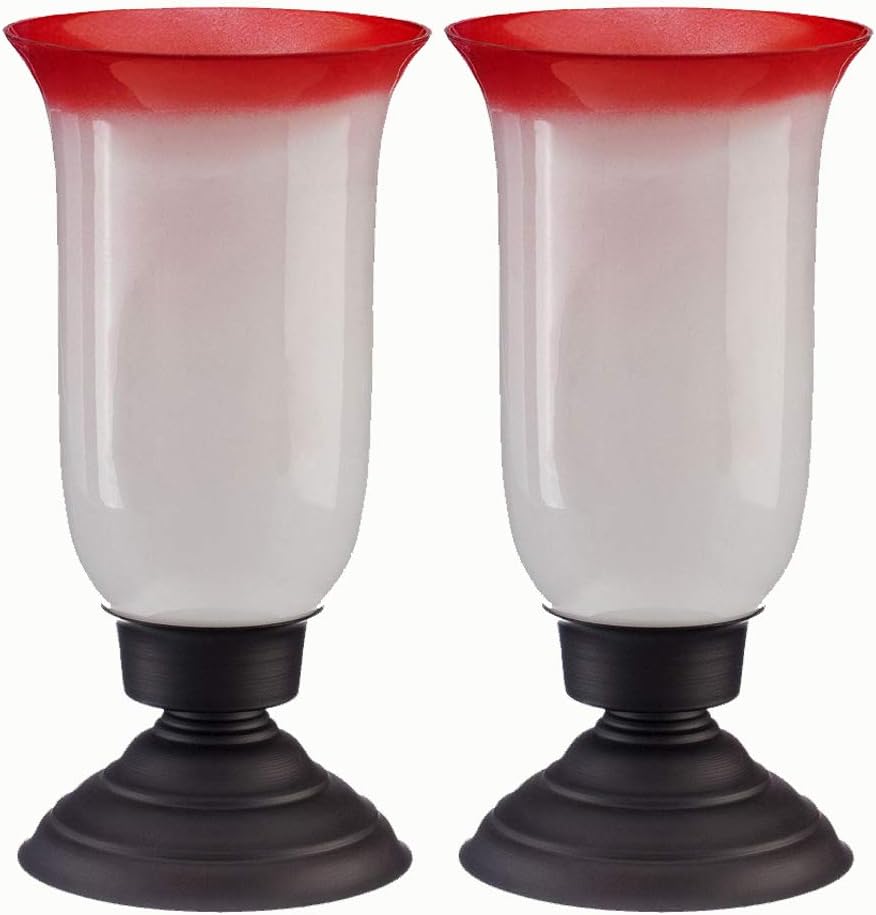 Roseberry Collection Hurricane Handmade Glass Votive Candle Holders for Weddings and Home Decor (Set of 2), Large