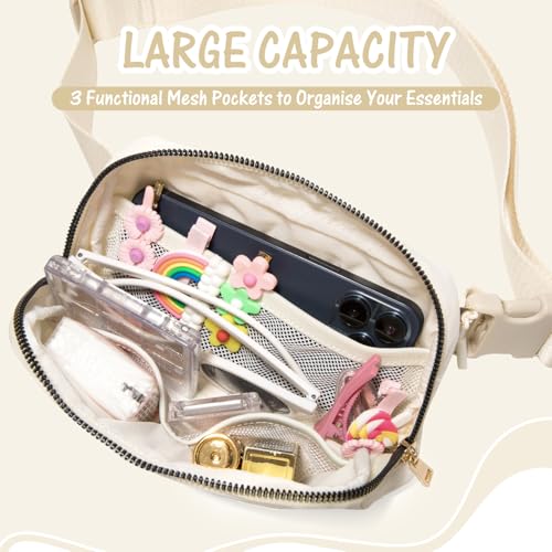 Image of 6 7 8 9 10 11 12 Year Old Girl Gifts Personalized Birthday Gifts for Her Sister Daughter Initial Crossbody Bag Fanny Pack Purse for Teen Girl Gifts Trendy Stuff Preppy Stuff (Ivory-N)