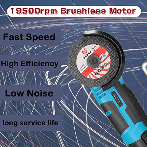 Weytoll Mini Angle Grinder, 19500Rpm Electric Grinding Tool Mini Grinder Handheld Cutter,With 1Pcs 12V 3900Mah Battery & 2Pcs Discs For Cutting Polishing Ceramic Tile Wood Stone Steel #TOP4
