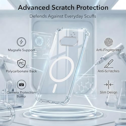 Image of Jkobi Shockproof Crystal-Clear Back Cover for Nothing Phone 4A 5G (Magsafe Wireless Support | Drop & Camera Protection | Hard Polycarbonate)