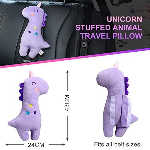 image for Farochy Unicorn Seat Belt Pillow Kids Cover, Vehicle Shoulder Pads, Ca