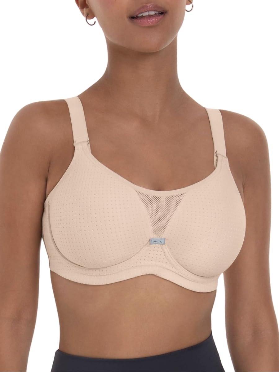 Anita Active Sport-BH Performance wireX mit Bügel – maximaler Halt | Optimaler Feuchtigkeitstransport, Temperaturausgleich, X-Back möglich, mit Powertüll unterlegter Rücken, bis Cup H