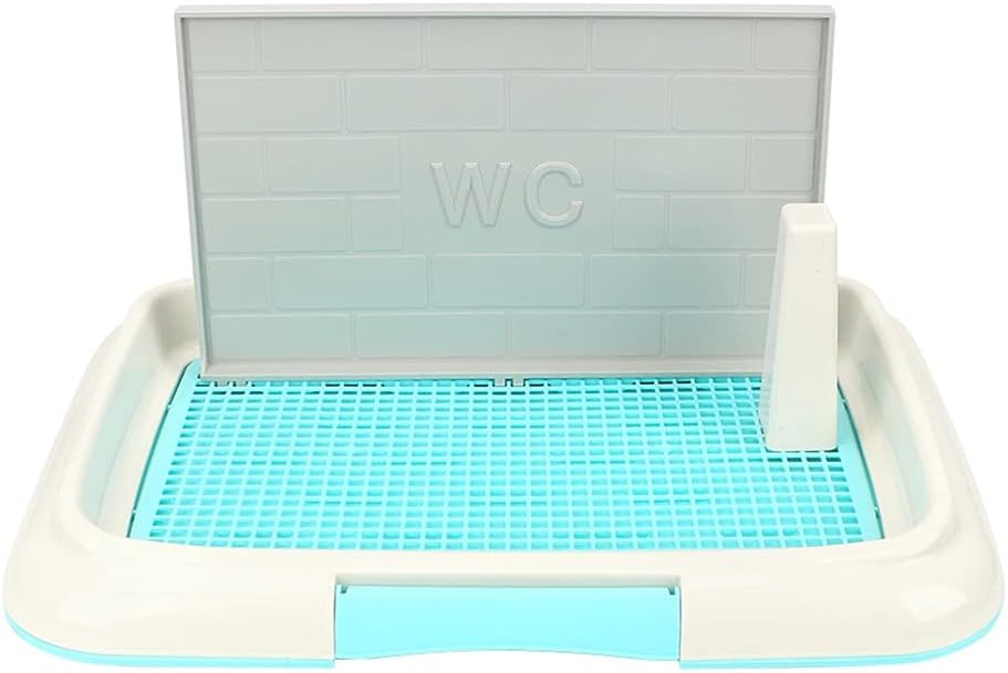 GPPZM Lattice Dog Toilet Potty Puppy Litter Tray Pee Training Bedpan Toilet Easy to Clean Pet Toilet Pet Product (Color : Blue, Size : 47 * 35 cm) : Pet Supplies