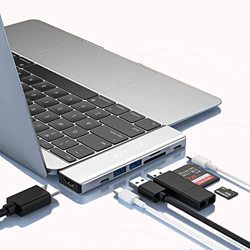 Image of Bestor USB C Hub /Type C Hub for Macbook / 7 in 2 USB-C Splitter Thunderbolt 3 Hub to 4K HDMI Adapter, 2 USB 3.0 Ports,100W PD Charger, Chosure Type C Dongle Compatible with MacBook Pro Air HP XPS and More Type C Devices USB Hub