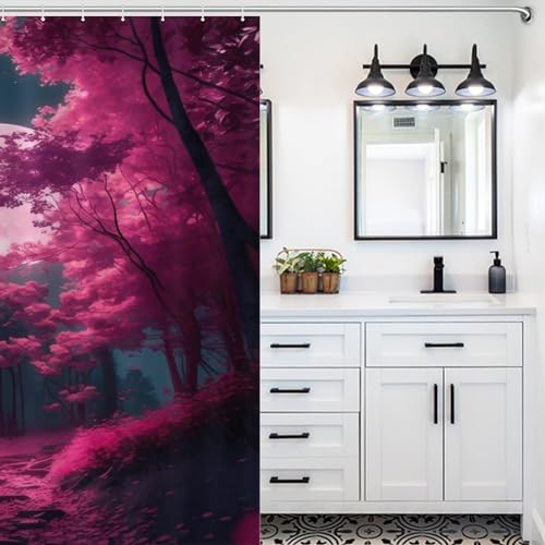 Rideau de douche imperméable Sakura en polyester lavable 183x183cm pour baignoire chic - 5