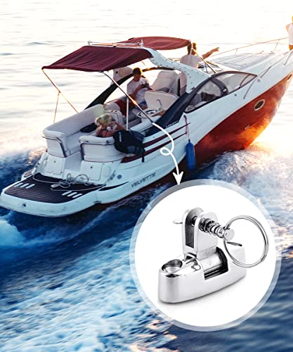 Outmax 2 Packs Bimini Top Deck Hinges With Quick Release Boat Pins Lanyards, 316 Stainless Steel Bimini Top Mounting Hardware Kit(Screws Include) #TOP5