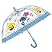 Parapluie Transparent Cloche Enfants 3 4 5 Ans Baby Shark - Ouverture Manuelle Résistant au Vent - Parapluie Canne Garçon Fille Bébé Requin Pinkfong Rouge Jaune Bleu - Diamètre 64 cm PERLETTI (Bleu)