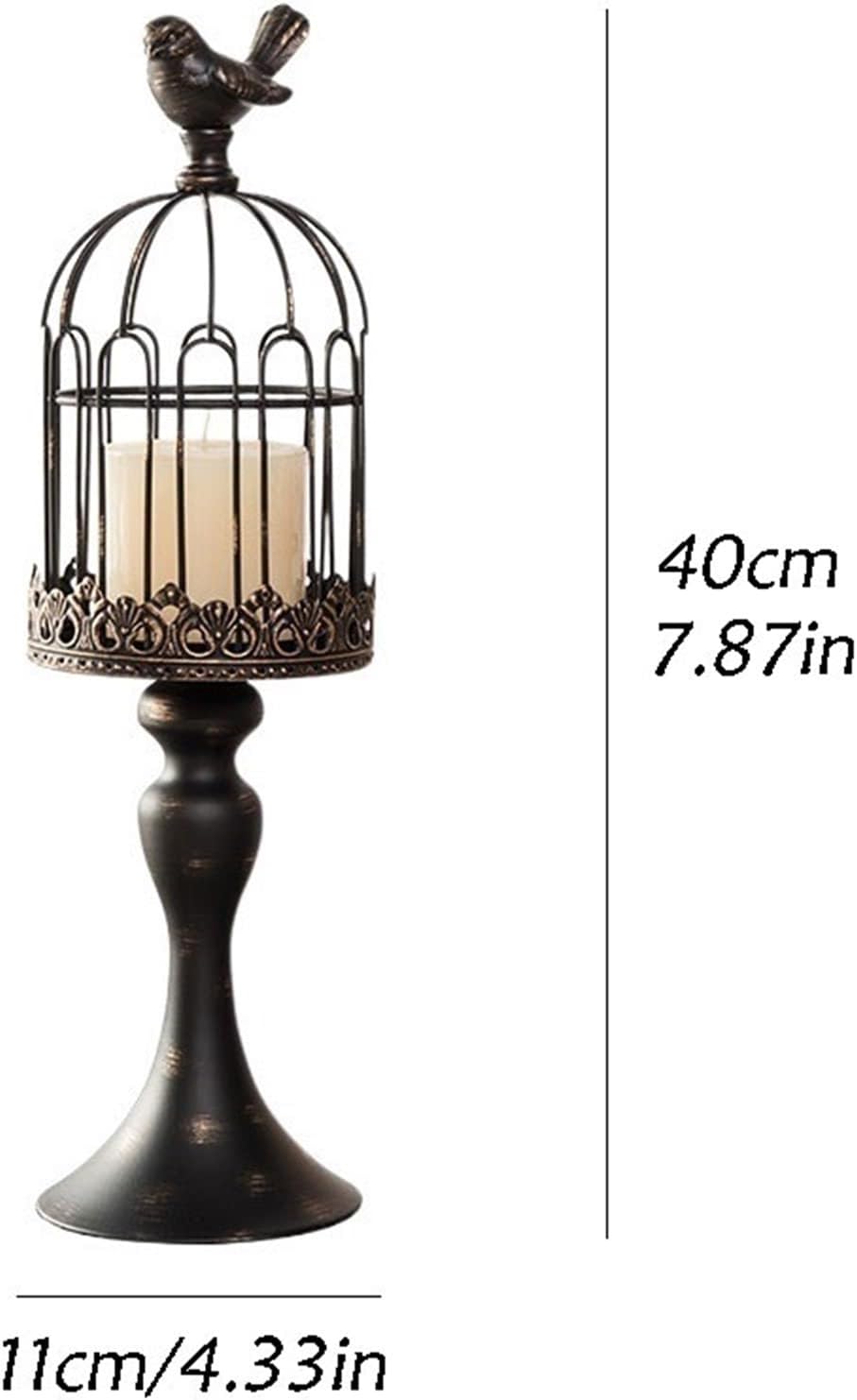 Candle Sconces Creative Birdcage Modeling Candlestick Iron Decorative Ornaments Wedding Decoration Props Restaurant Furnishings (excluding Candles) Candle Stand/Display Candelabra (Color : A, Size :