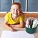 Cayxenful Pencil Holder For Desk,5 Slots 360°Degree Rotating Desk Organizers And Accessories,Desktop Storage Stationery Supplies Organizer, Cute Pencil Cup Pot For Office, School, Home (A-Green)