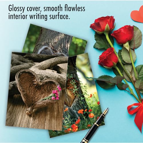 Image of The Best Card Company 20 Assorted Blank Notecards Box Set 4 x 5.12 Inch with Envelopes (10 Designs, 2 Each) Heartful Trees AM10542OCB-B2x10
