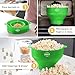 POPCO Silicone Popcorn Popper - Collapsible Microwave Popcorn Maker - Air Popper Pop Corn Bowl with Handles and Lid - Dishwasher Safe - Large 15 Cup Capacity - (Green)