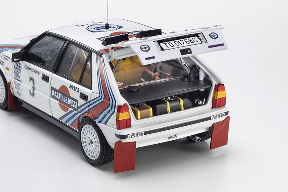 LANCIA DELTA HF INTEGRALE 4WD TEAM MARTINI & ROSSI RACING N 3 WINNER RALLY OLYMPUS USA 1987 JUHA KANKKUNEN - JUHA PIIRONEN WHITE RED BLUE