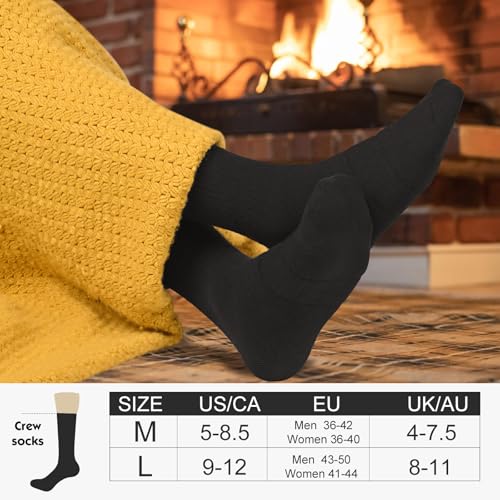 Image of 360 Cushioned Thermal Crew Socks Men Women, Thick &Warm Boot Sports Socks Hunting Sking Hiking Home Work Outdoor