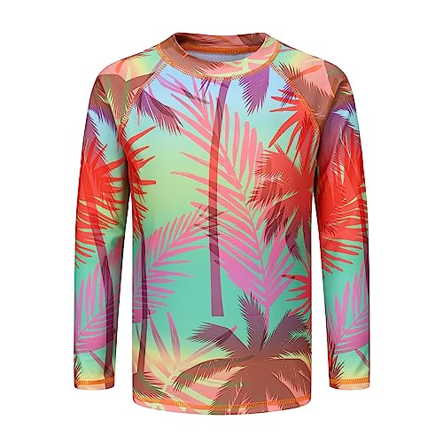 Image of Girls Long Sleeve Swim Shirt Rash Guard for Girls One Piece Bathing Suits with UPF 50+ Sun Protection 3-16 Years