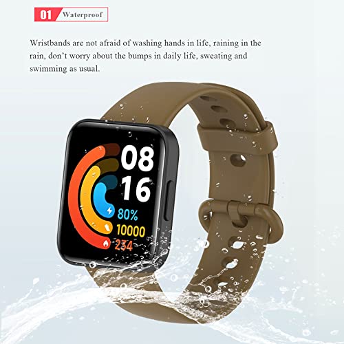 MIJOBS 2 Straps Compatible with Redmi Watch 2 Lite & POCO Watch & Xiaomi Mi Watch 2 Lite Silicone Strap for Men, Women - Image 4