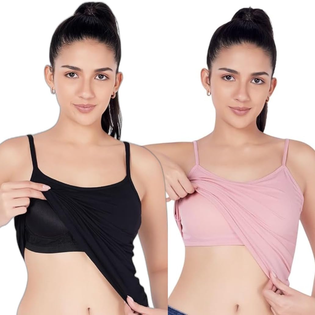 Women Cotton Padded Camisole Ultra Soft Breathable Inner Slip Stretchable Seam Free Design Everyday Wear Comfort Fit Undergarment for Smooth Layering-image-40