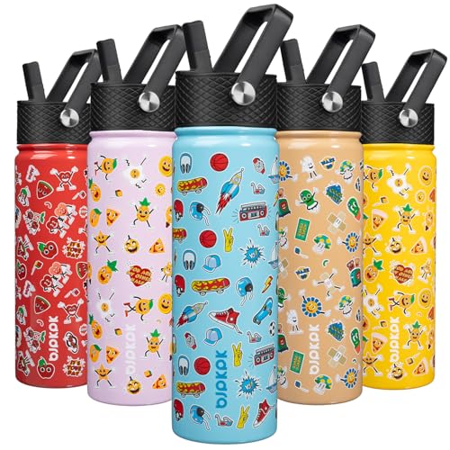Image of BJPKPK Insulated Water Bottle, 22oz Stainless Steel with Straw Lid