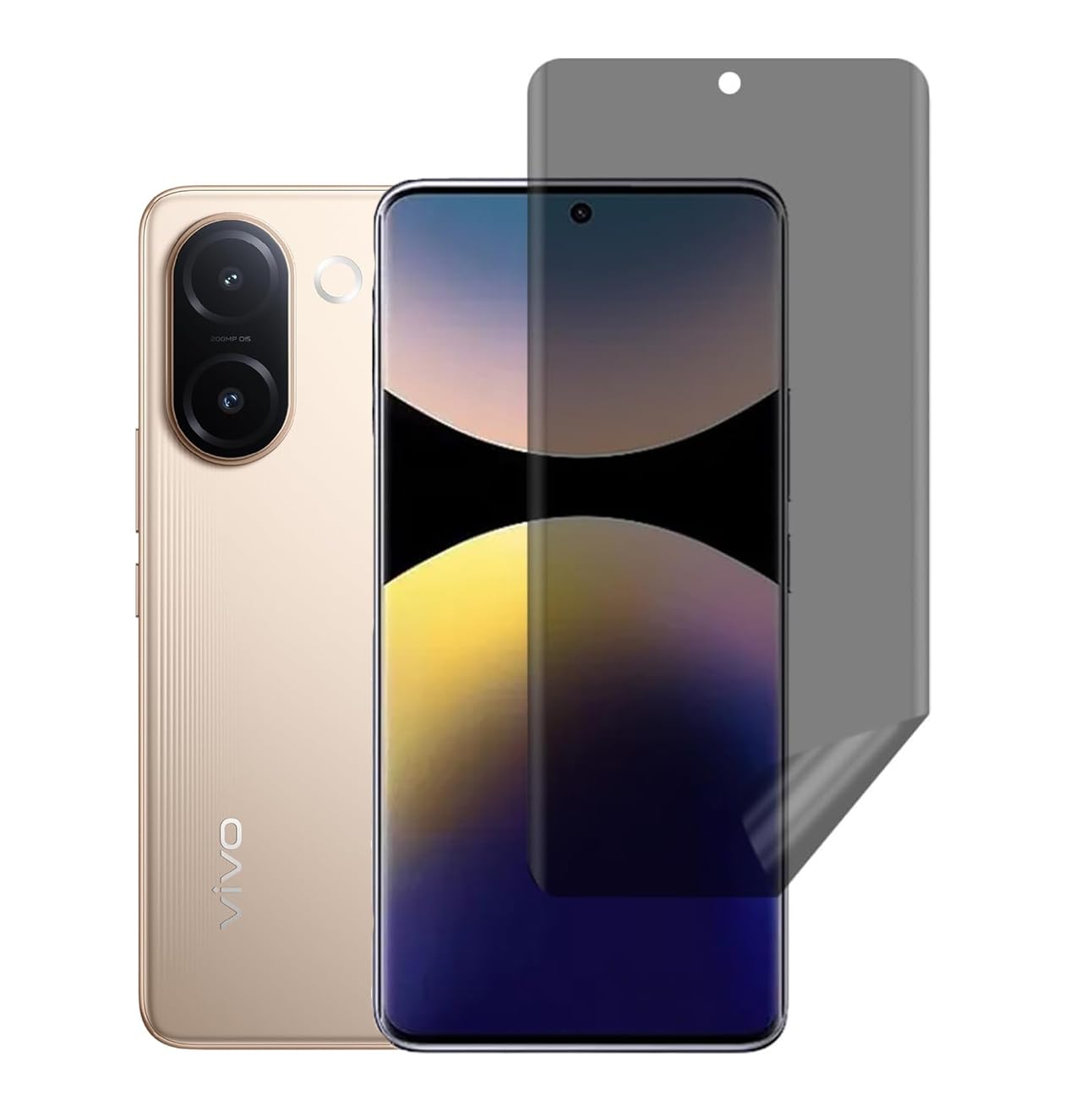 ZARALA Privacy Hydrogel Screen Protector for Vivo V60e / V60 5G Anti-Spy Flexible TPU Private Protective Film, Anti-Scratch Anti-Peeping Ultra-Thin Soft Hydrogel Protective Film-image-35