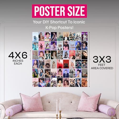 Image of K-Pop Poster Collage Set of 54 (4x6 Inch) - Aesthetic Wall Art of Top K-Pop Idols, Singers & Korean Celebrities | Prints for Kpop Room Decor, Fan Gifts, Dorm Makeovers & K-Pop Collectors