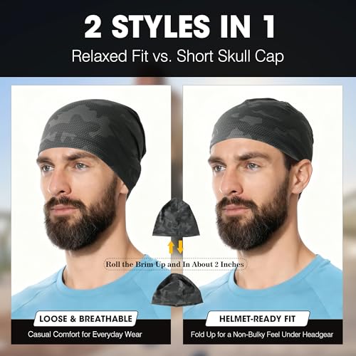 Image of WTACTFUL Cooling Skull Caps for Men Women - Lightweight Breathable 3D Mesh Running Caps for Cycling & Summer