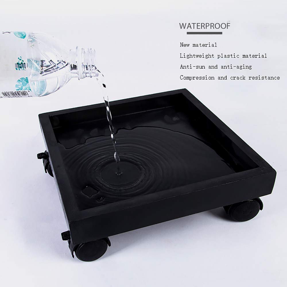 Portavasi resistente con ruote, 40 cm, nero, per interni ed esterni, perfetto per casa, giardino, versatile, durevole, facile mobilità, ideale per piante in vaso
