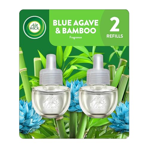 Image of Air Wick Plug in Scented Oil Refill, 2 ct, Blue Agave and Bamboo, Air Freshener, Essential Oils