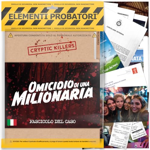 Cryptic Killers Detective gioco Investigative – Caso da risolvere Italiano – Un Mistero di omicidio e un Caso da risolvere – Giochi da tavolo adulti 14+ - Omicidio di UNA milionaria