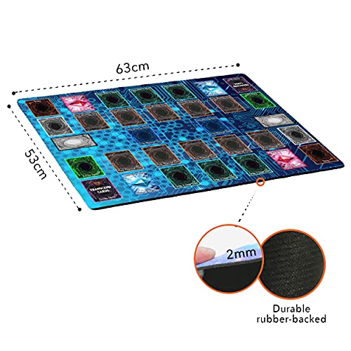 Transcend Cards 2 Player Duel Link Zones Custom Playmat - Rubber Game Mat 53 Cm X 63 Cm (Link Style) Compatible With Yugioh! Tcg #TOP2