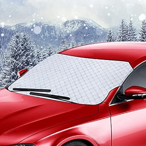 Car Windscreen Cover Winter, Windshield Snow Cover for Snow Ice Frost Sun UV Dust Protection, Car Front Window Screen Sunshade Cover Protect in All Weather Fit Most Cars SUV Cover
