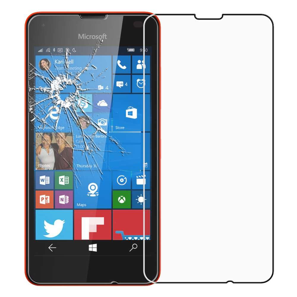 Pellicola Protettiva In Vetro Temperato Per Microsoft Lumia 435 - Trasparente, Con Panno In Omaggio