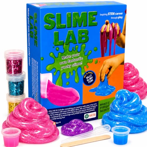 Image of FUN NATION Slime Making Kit | Slime for Kids 3 to 10 Years | DIY & Science Experiment Kit | 20+ Glitter, Fluffy & Colorful Slimes | STEM Educational Craft Activity | Birthday Gift for Boys & Girls