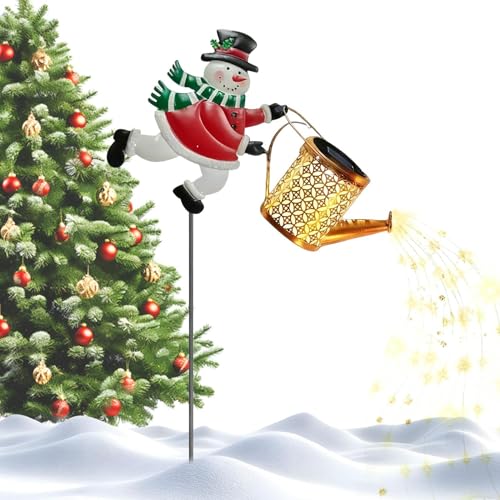 Cruche de bonhomme de neige de Noël solaire et étanche pour illuminer vos allées sombres