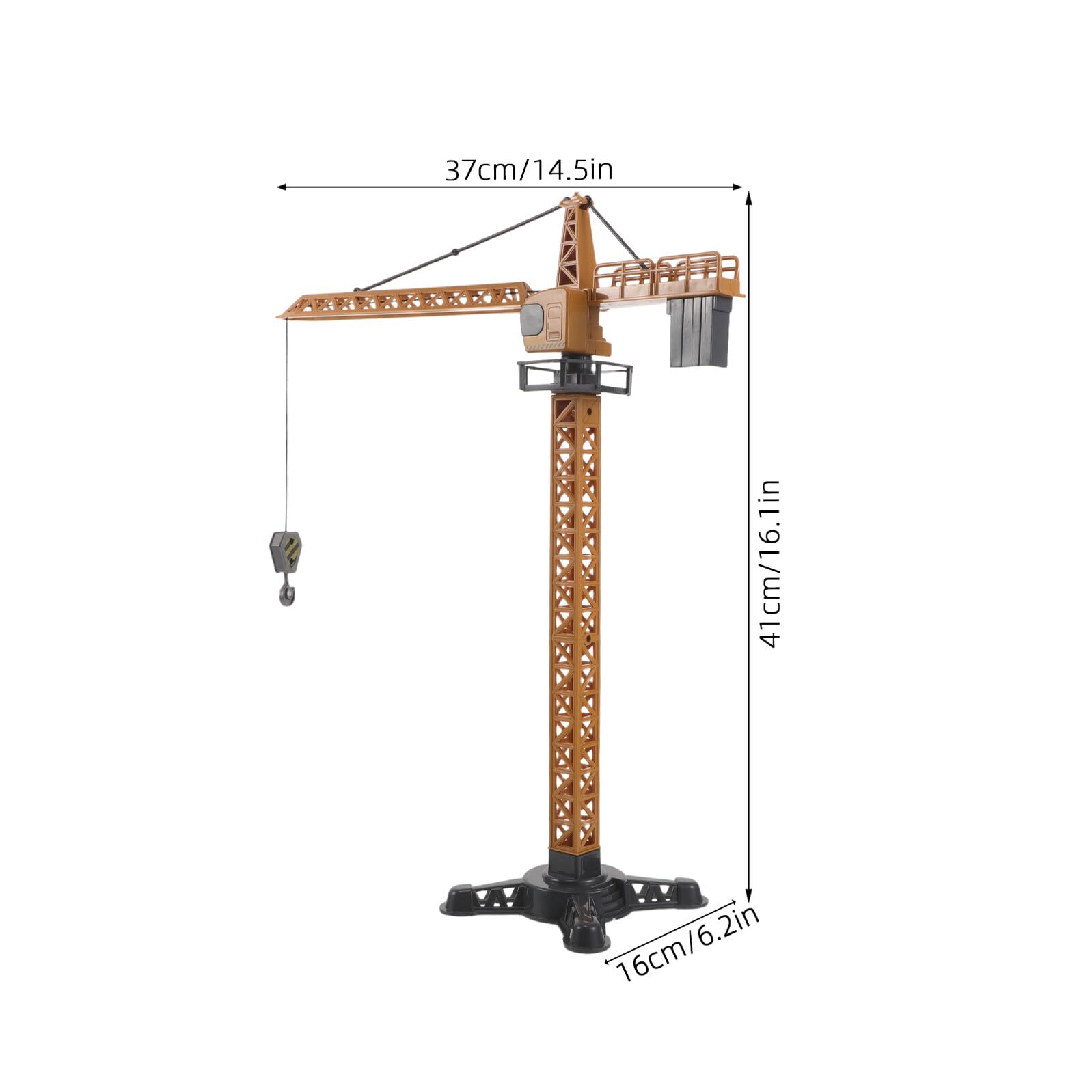Gru a Torre Giocattolo in Plastica 41 Cm Sollevamento Manuale, Veicolo da Costruzione Educativo, Gioco per Sviluppo Abilità Motorie e Creatività
