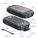 WASTDE Wireless Solar Powerbank 26800 mAh mit 3 Kabeln, Solar Powerbank USB-C 15 W Schnelles Aufladen 4 Ausgänge 3 Eingänge für Handy, Solar Ladegerät Outdoor Externer Akku mit Taschenlampe