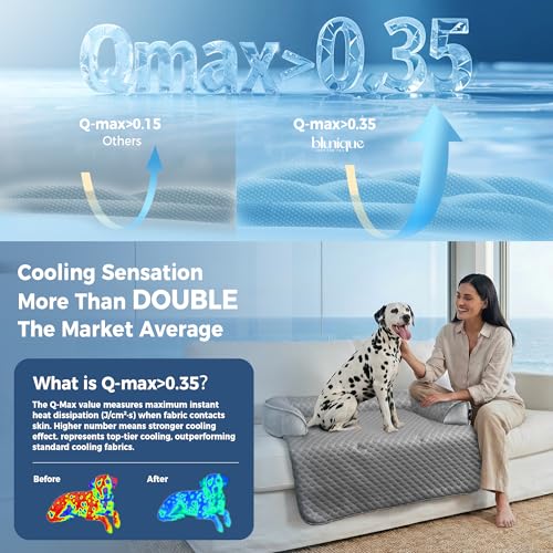Image of Medium Dog Cooling Bed for Sofa, 35x31 Inch Pets Couch Cover Mat