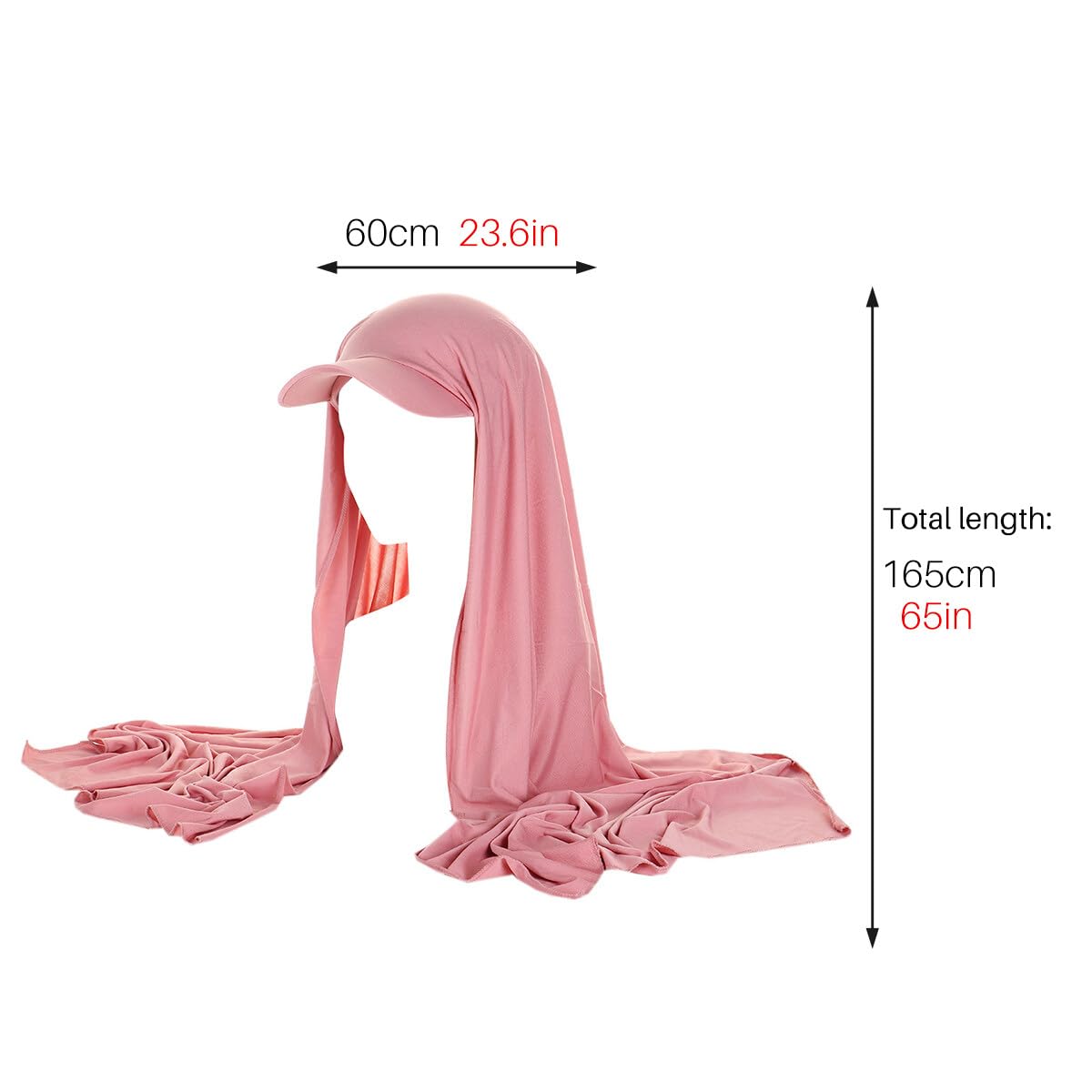 Asudaro Hijab Musulmán, 58 cm para mujer, Hijab, Stretch Hijab Headwrap Gorra de béisbol y bufanda para niñas 2 en 1 bufanda envoltura cabeza cubierta turbante sombrero, hijab mujer musulmana
