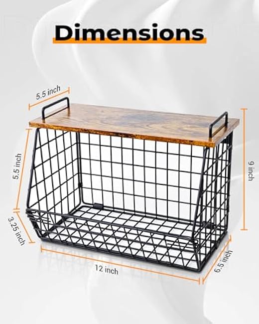 Extra Large Trash Bag Holder Under Sink, Wall Mounted Garbage Bag Dispenser Roll Holder for 13/33 Gallon Trash Bags, Kitchen/Pantry/Laundry Room Organization Basket Storage Bin, Tool-Free Assembly