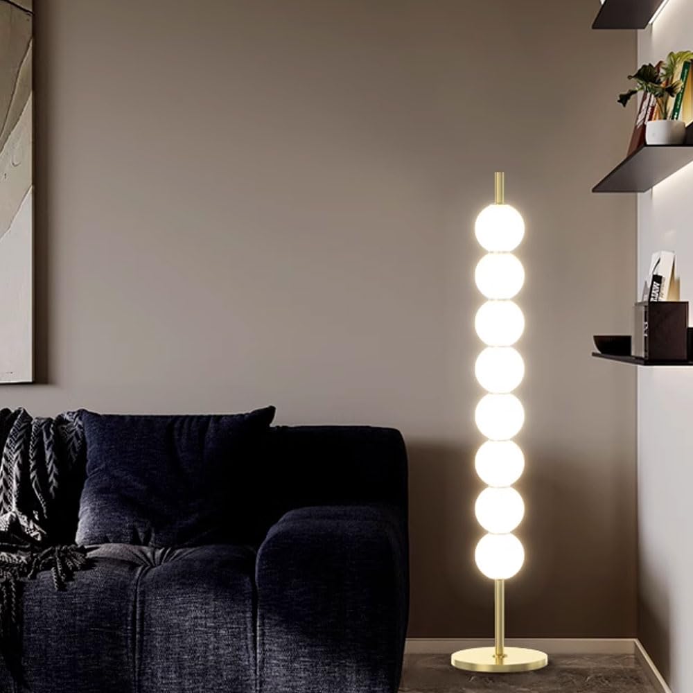 Wylolik Creative LED Floor Lamp 3000-6500K Standing Lamps Modern Minimalist Vertical Lamp Polished Metal Tall Lamps Atmosphere Standing LED Floor Lamps Eye-Caring LED Floor Pole Light For Living Room