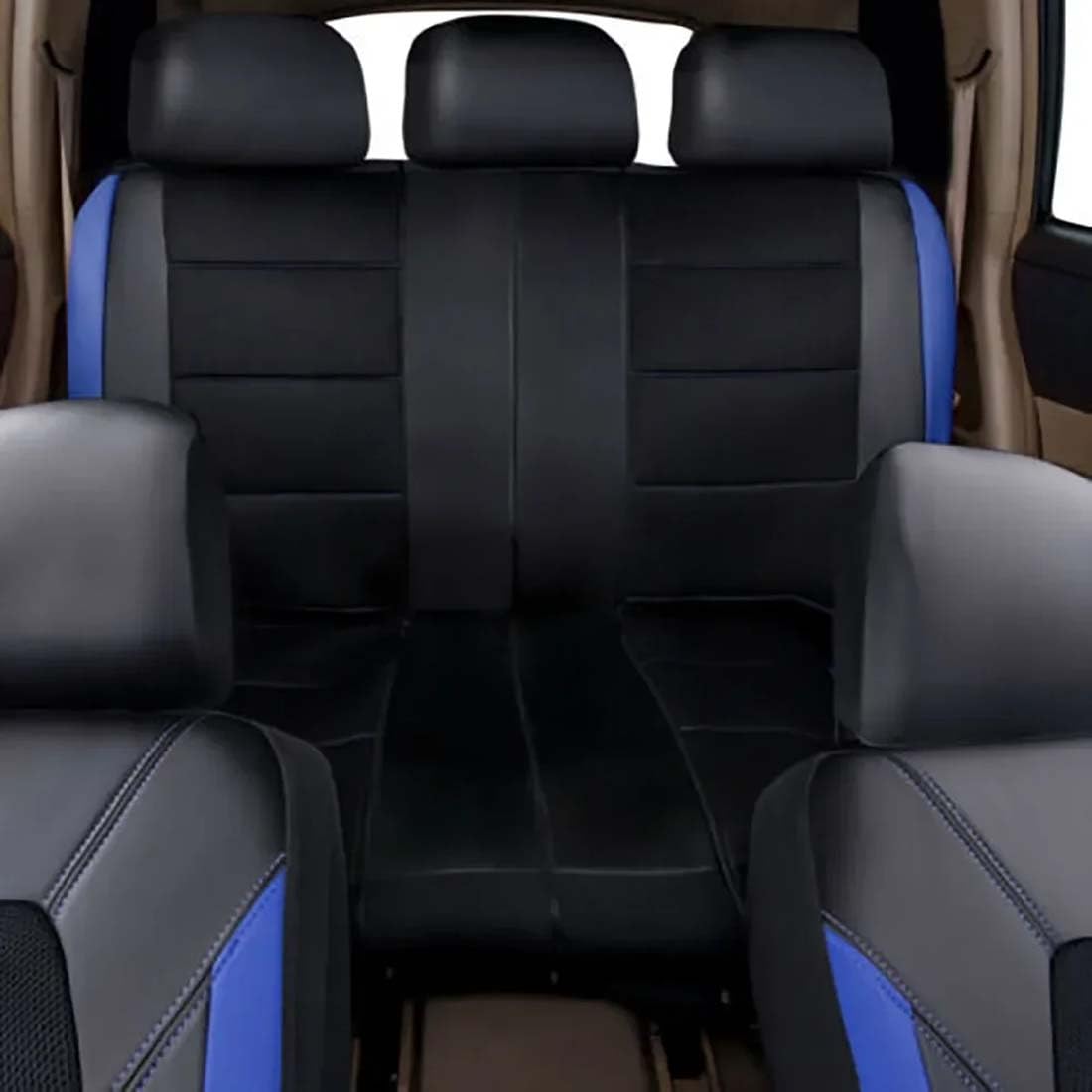 Pokrowce na siedzenia samochodowe Skórzane dla BMW 6 Series (F06) Saloon 2012-2018, Wodoodporna poduszka przedniego tylnego siedzenia Dekoracja Oddychająca podkładka,D Blue