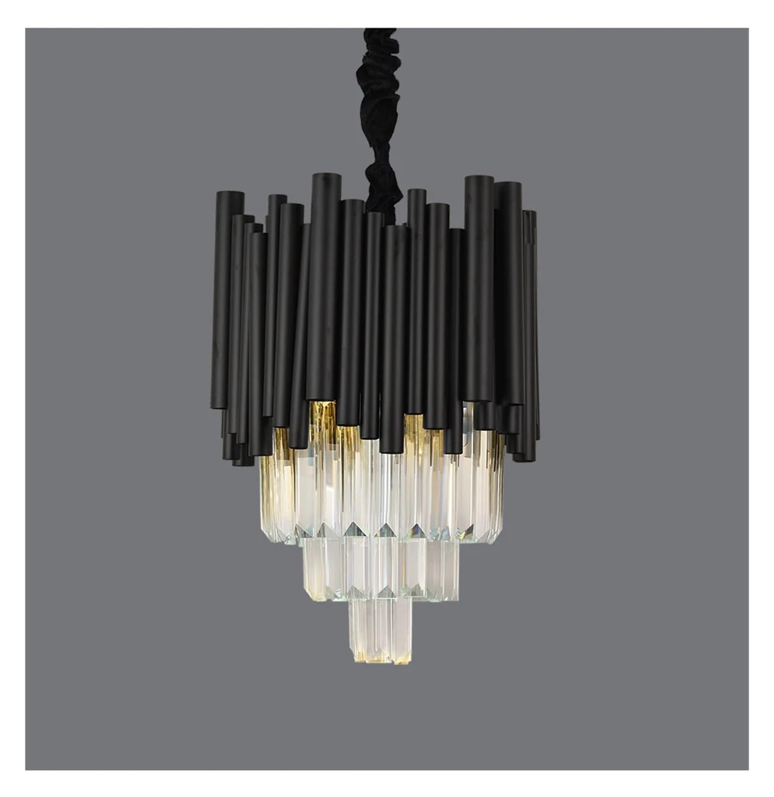 LHOONBB Dining Room Crystal Chandelier Modern Black Chandelier Luxury Kitchen Island Light Dimmable Crystal Lights,Keep Your Eyes